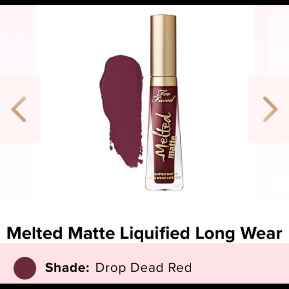 Too Faced Melted Matte Drop Dead Red Lip